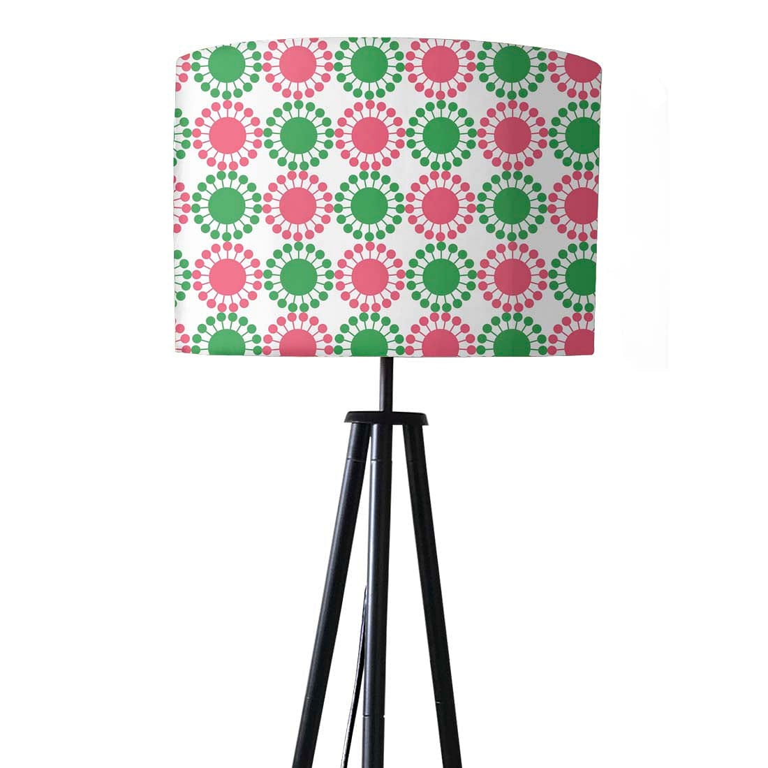 Tripod Standing Floor Lamp -Green Pink Circles Nutcase