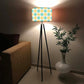 Modern Wooden for Living Room Floor Lamp -Yellow Blue Circles Nutcase
