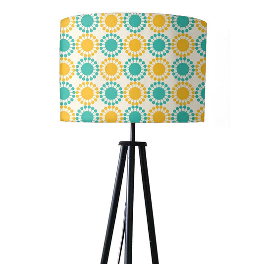 Modern Wooden for Living Room Floor Lamp -Yellow Blue Circles Nutcase