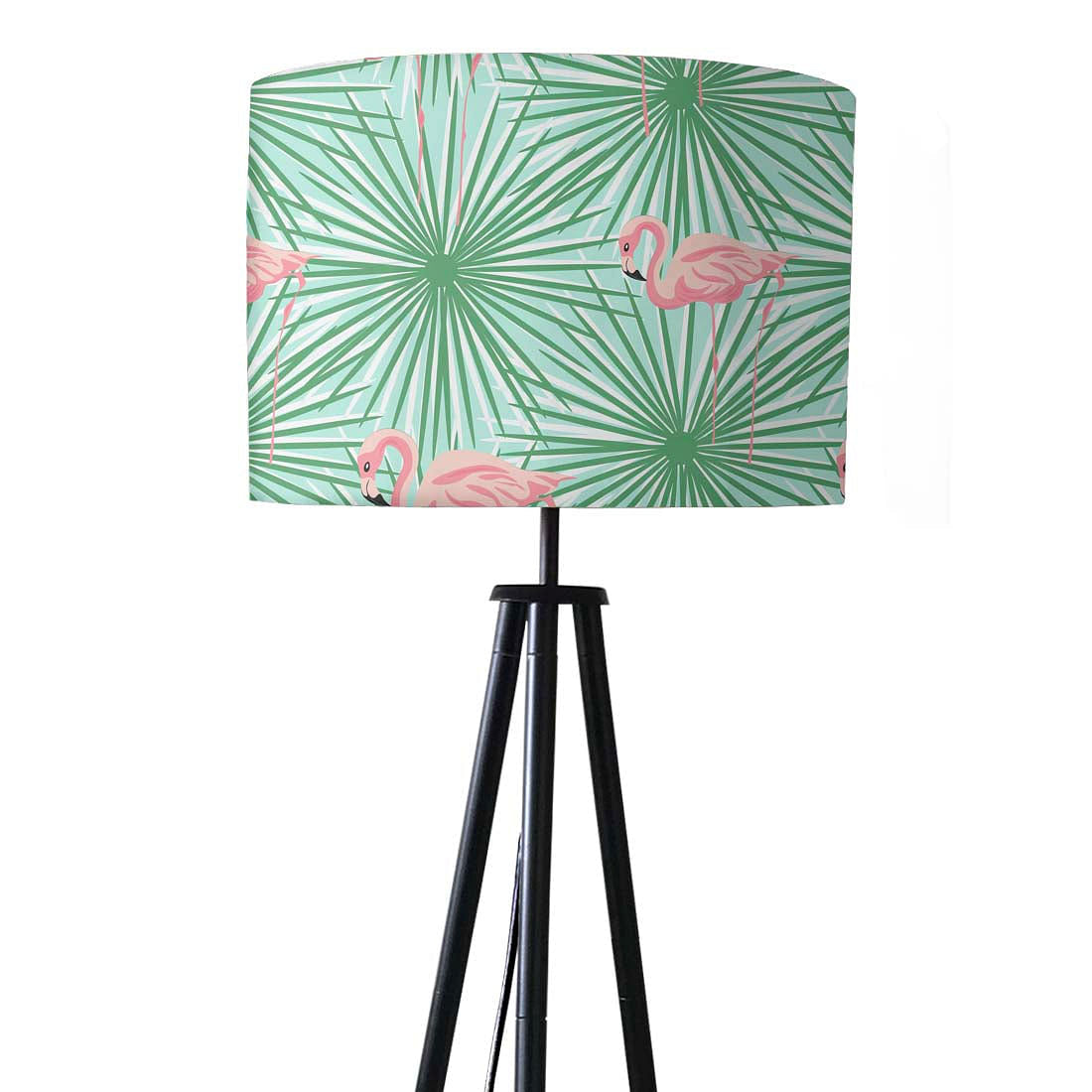 Tripod Standing Floor Lamp -Flamingo Green Leaves Nutcase