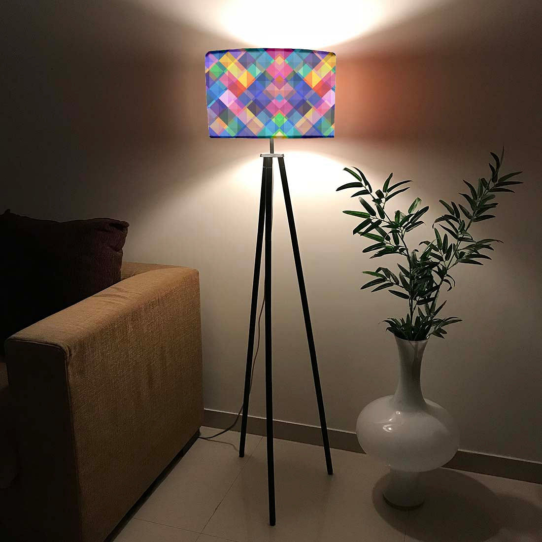 Metal Tripod Floor Lamp in Bedroom Standing Light Nutcase