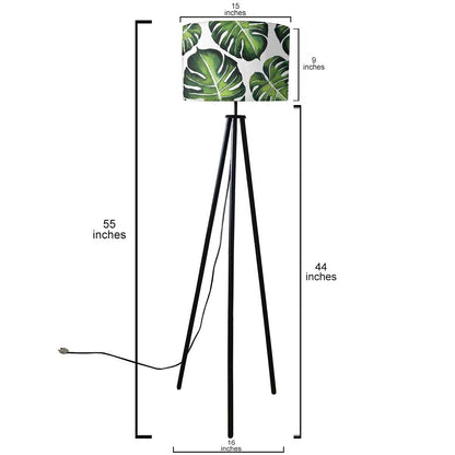 Tripod Standing Floor Lamp -Monestera Leaves Nutcase