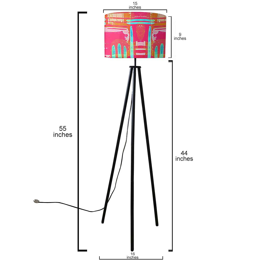 Tripod Standing Floor Lamp -Pink Abstract Nutcase