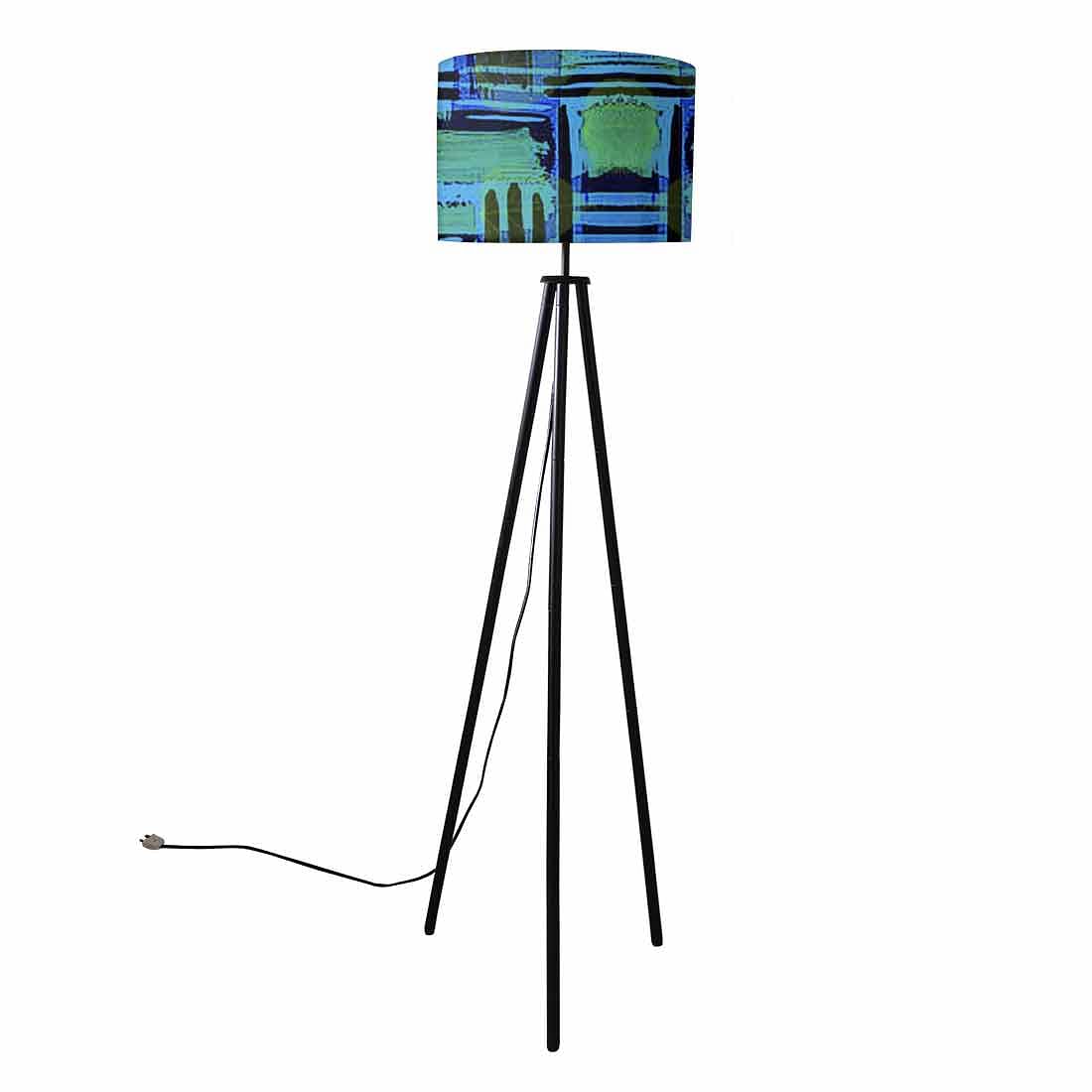 Tripod Standing Floor Lamp -Blue Abstract Nutcase