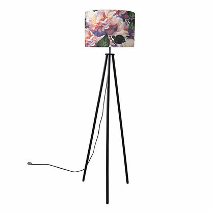 Tripod Standing Floor Lamp -Purple Flowers Nutcase