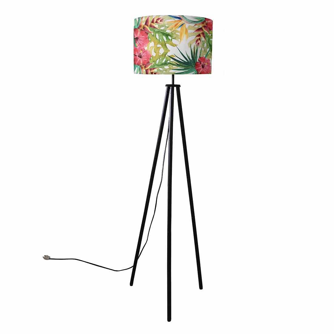 Tripod Standing Floor Lamp -Floral Watercolors Nutcase