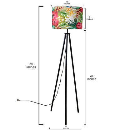 Tripod Standing Floor Lamp -Floral Watercolors Nutcase