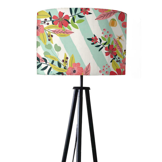 Metal Tripod Lamp Stand for Bedroom -  Stripes Floral Nutcase