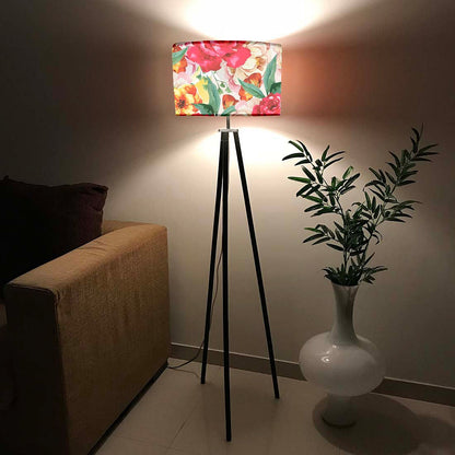 Tripod Standing Floor Lamp for Bedroom - Floral Nutcase