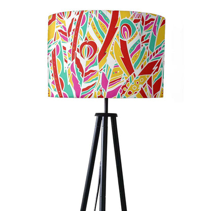 Tripod Standing Floor Lamp -Multicolor Feathers Nutcase