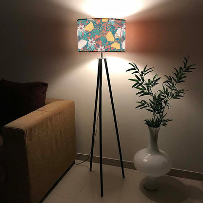 Tripod Standing End Table Floor Lamp - Autumn Leaves Nutcase