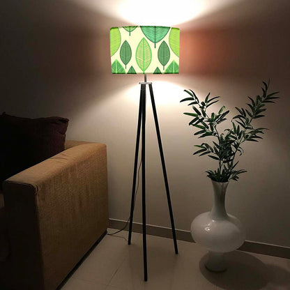 Tripod Standing Floor Lamp for Living Room - Single Leaf Nutcase