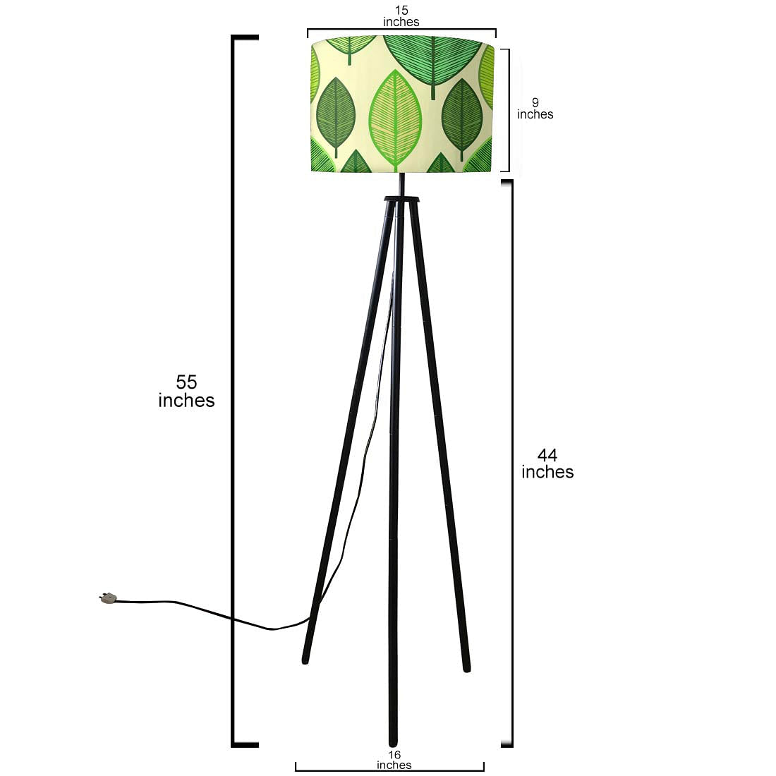 Tripod Standing Floor Lamp for Living Room - Single Leaf Nutcase