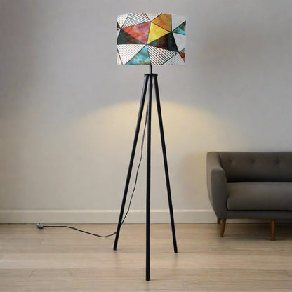 Tripod Lamp Standing Light for Living Room - Colorful Stone Nutcase