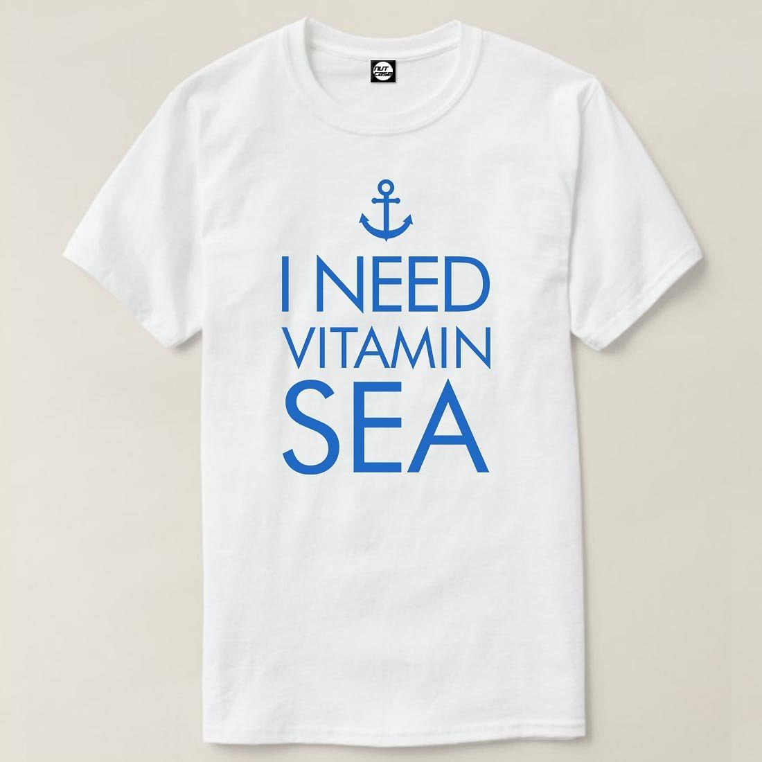 Nutcase Designer Round Neck Men's T-Shirt Wrinkle-Free Poly Cotton Tees - I Need Vitamin Sea Nutcase