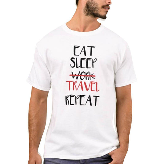 Nutcase Designer Round Neck Men's T-Shirt Wrinkle-Free Poly Cotton Tees - Eat Sleep Nutcase