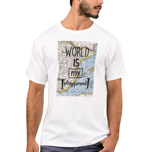 Nutcase Designer Round Neck Men's T-Shirt Wrinkle-Free Poly Cotton Tees - Wolrd is My Playground Nutcase