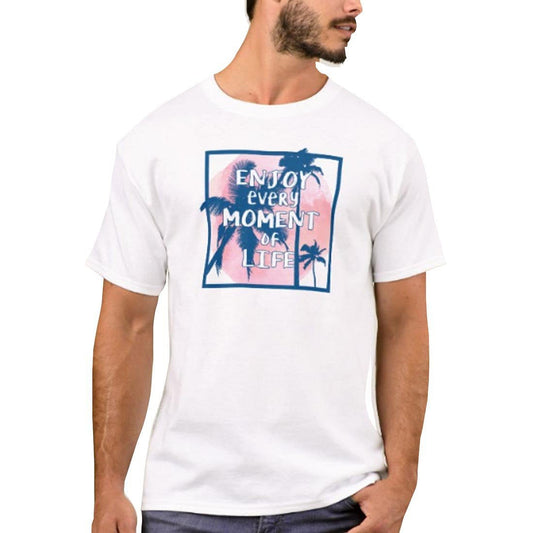 Nutcase Designer Round Neck Men's T-Shirt Wrinkle-Free Poly Cotton Tees - Enjoy The Moment Nutcase