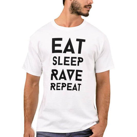 Nutcase Designer Round Neck Men's T-Shirt Wrinkle-Free Poly Cotton Tees - Eat Sleep Rave Repeat Nutcase