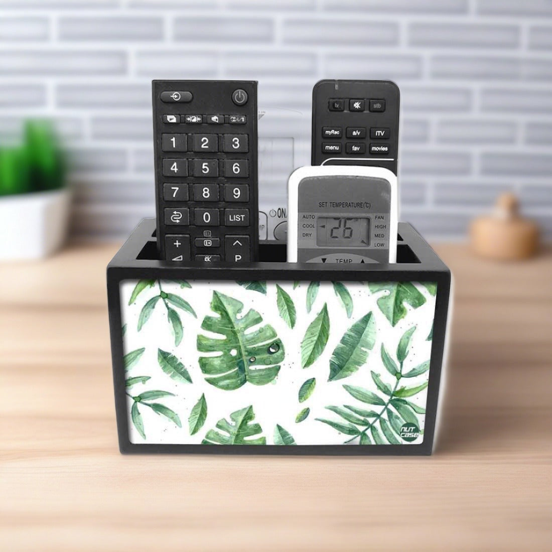 Tv Remote Control Holder For TV / AC Remotes -  Happy Leaves Nutcase