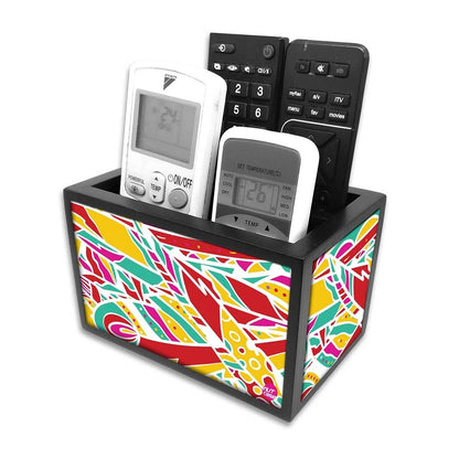 TV Remote Control Stand For TV / AC Remotes -  Colorful Leaves Nutcase