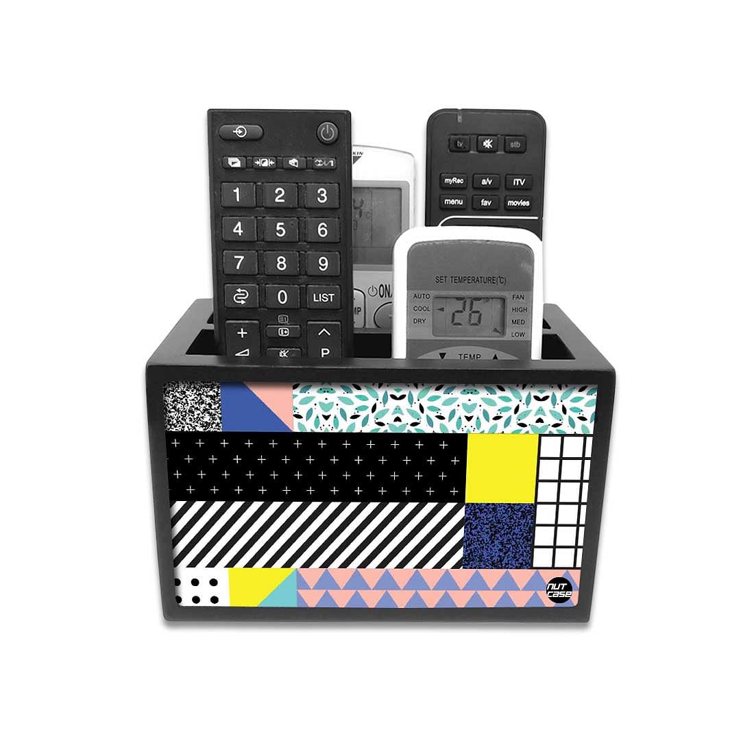 Designer Modern Remote Control Holder For TV / AC Remotes -  Checkbox Pattern Nutcase