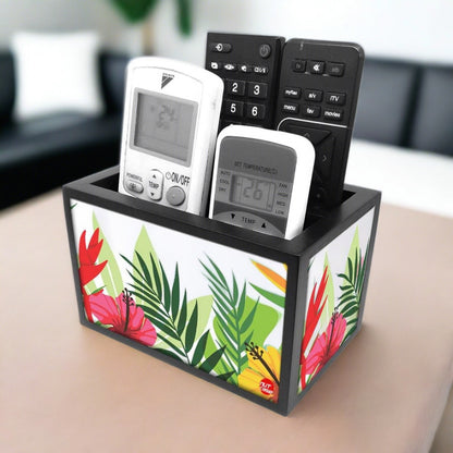 Designer Table Remote Control Holder For TV / AC Remotes -  Green Leaves Nutcase