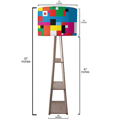 Multicolor Shelf Tripod Floor Lamp for Bedroom - Blocks Nutcase