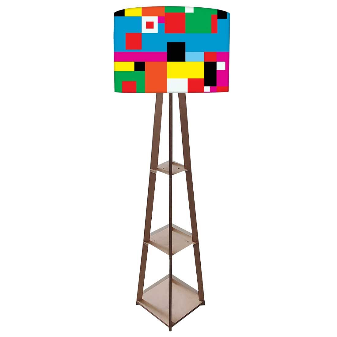 Multicolor Shelf Tripod Floor Lamp for Bedroom - Blocks Nutcase