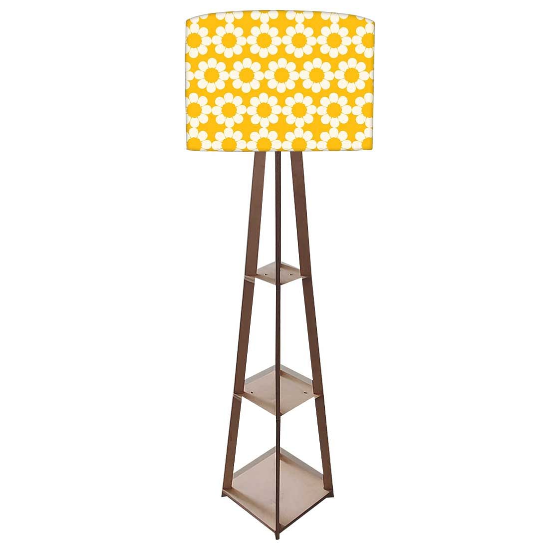 Standing Wooden Tripod Light - Yellow Patterns Nutcase