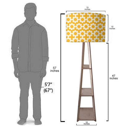 Standing Wooden Tripod Light - Yellow Patterns Nutcase