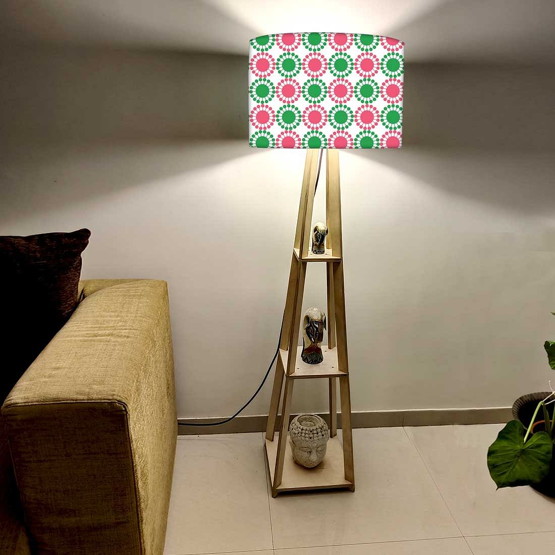 Large Wooden Floor Lamp for Living Room - Circles Nutcase