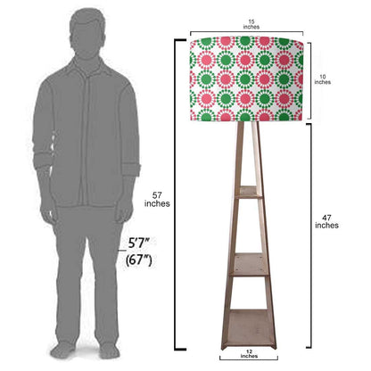 Large Wooden Floor Lamp  -   Blue Mathematical Design Nutcase