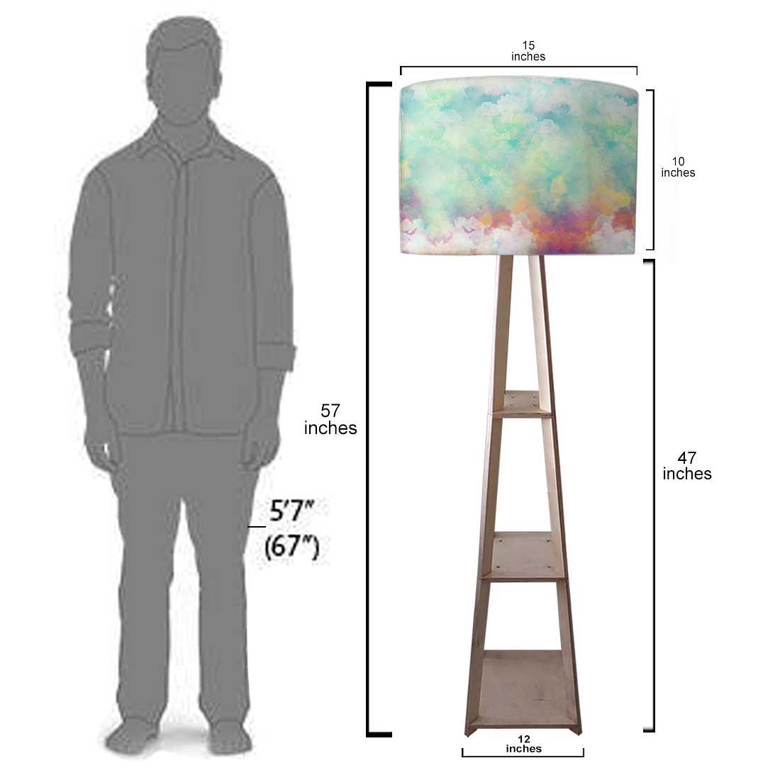 Small Wooden Floor Lamp  -   Purple Mathematical Design Nutcase