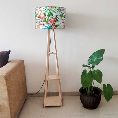 Wooden Tripod Floor Lamps for Living Room - Flamingoes Nutcase