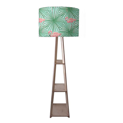 Wooden Floor Lamp for Living Room - Flamingo Green Leaves Nutcase