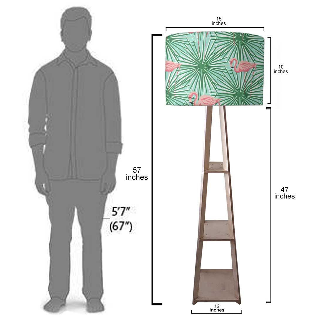 Wooden Floor Lamp  -   Watercolor Birds Nutcase