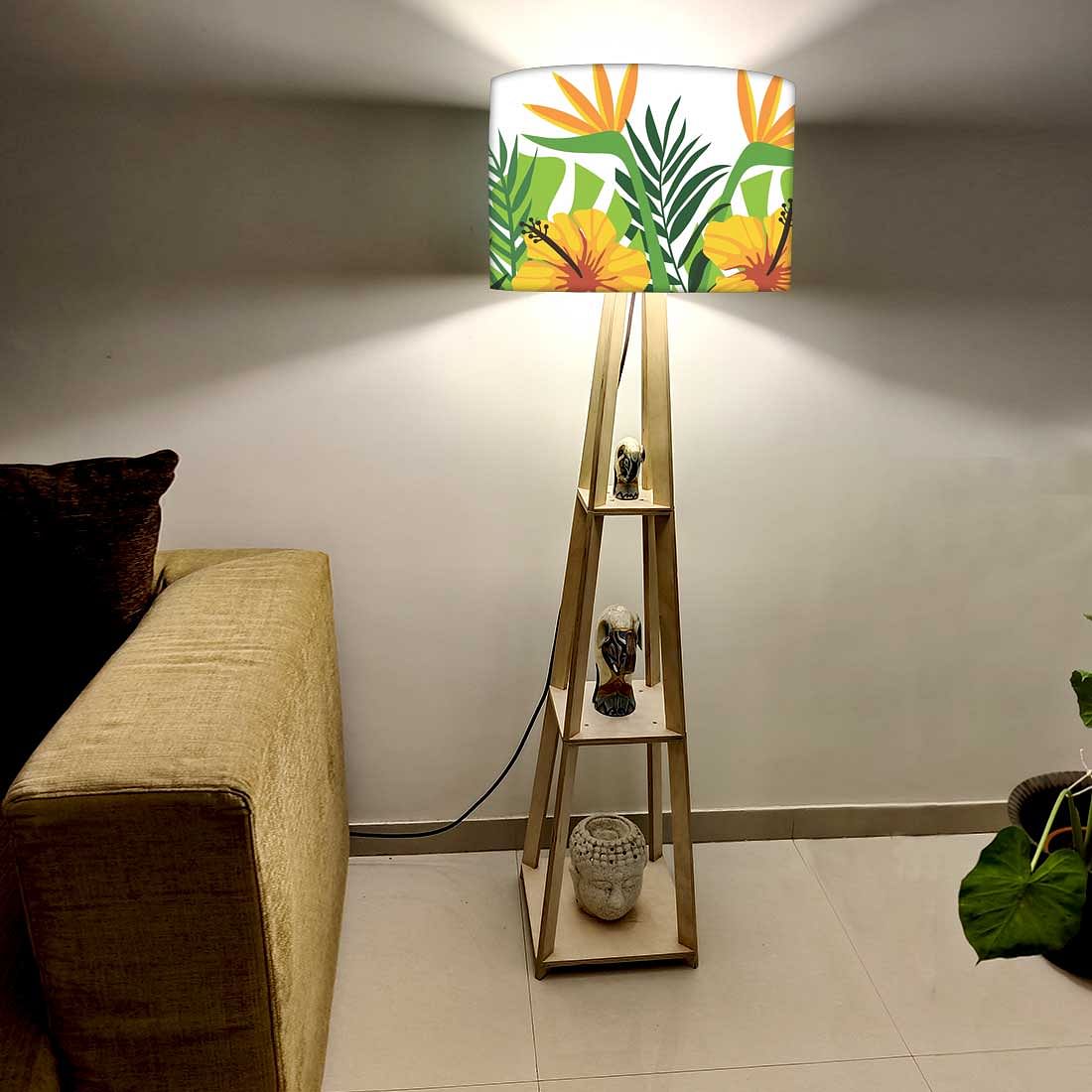 Standing Tripod Lamp for Living Room - Floral Love Nutcase