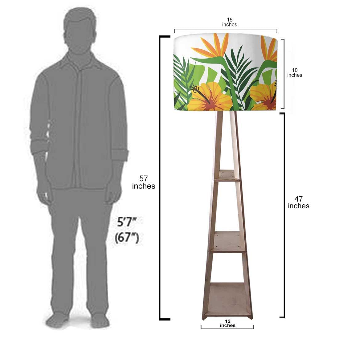 Standing Tripod Lamp  -   Flowers Pattern Nutcase