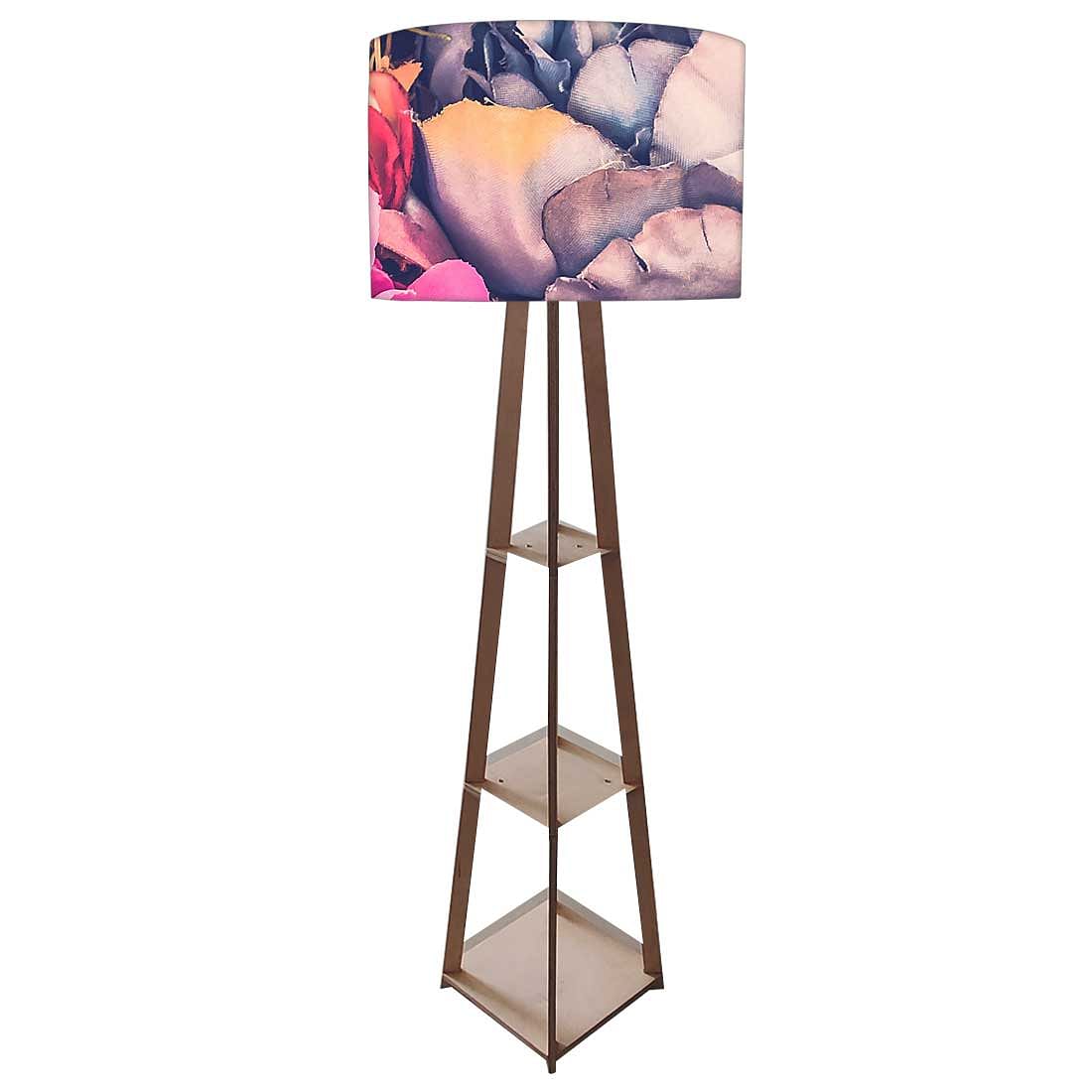 Wooden Tripod Floor Night Lamps - Autumn Flowers Nutcase