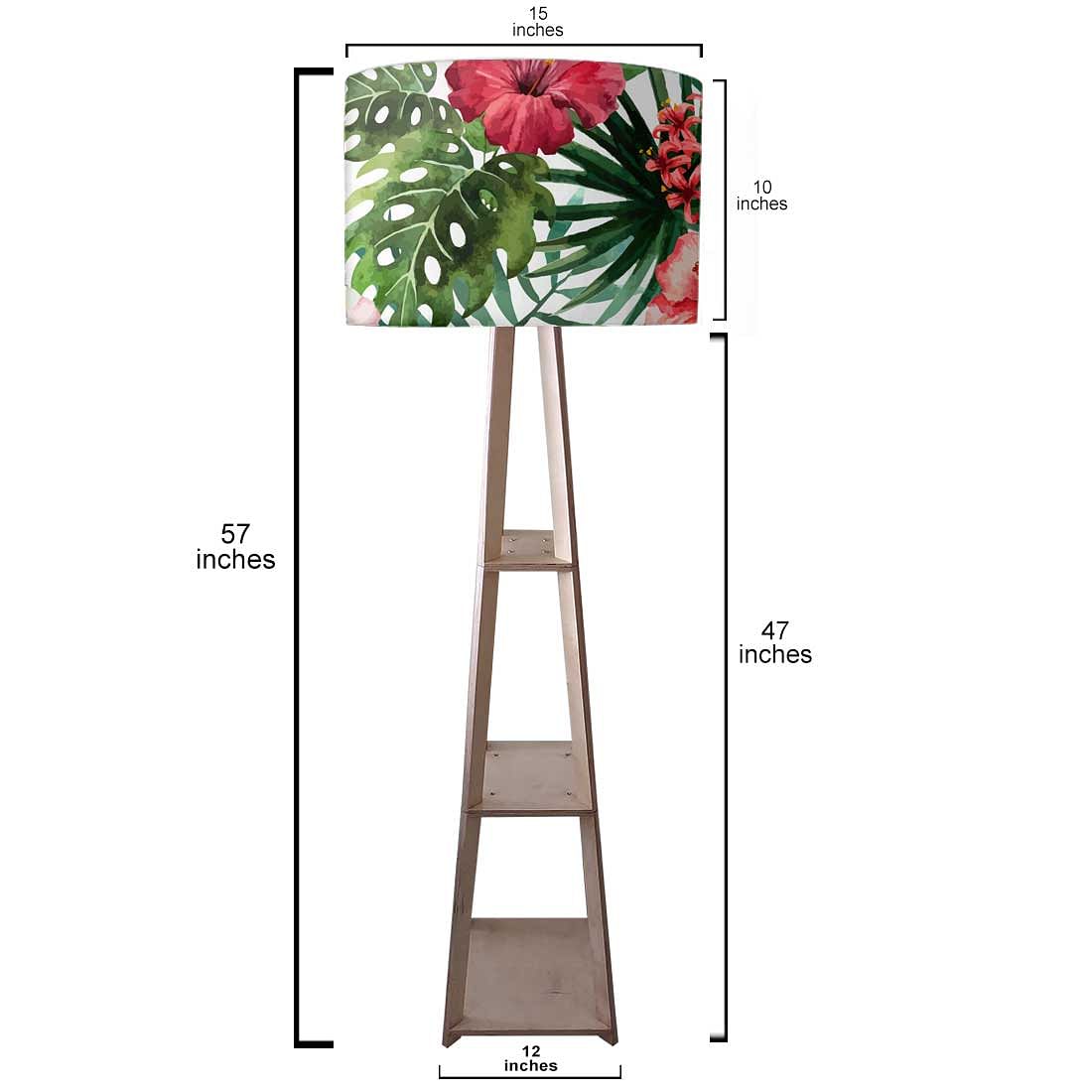 Wooden Floor Lamp Stand Only for Bedroom Lights - Floral Island Nutcase