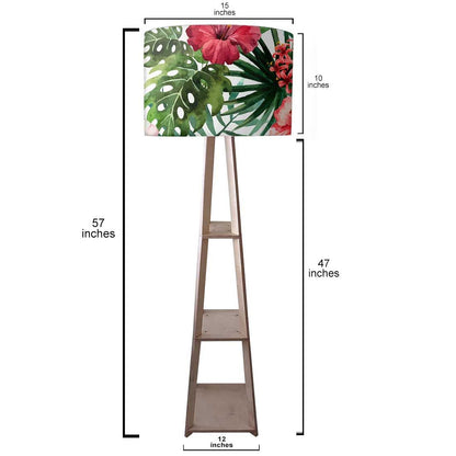 Wooden Floor Lamp Stand Only for Bedroom Lights - Floral Island Nutcase