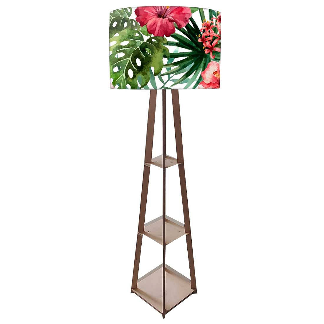 Wooden Floor Lamp Stand Only for Bedroom Lights - Floral Island Nutcase