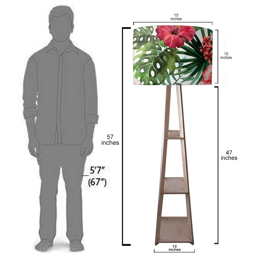 Wooden Floor Lamp Stand Only for Bedroom Lights - Floral Island Nutcase