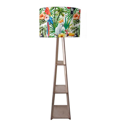 Wooden Tall Lamp for Living Room - Island Birds Nutcase