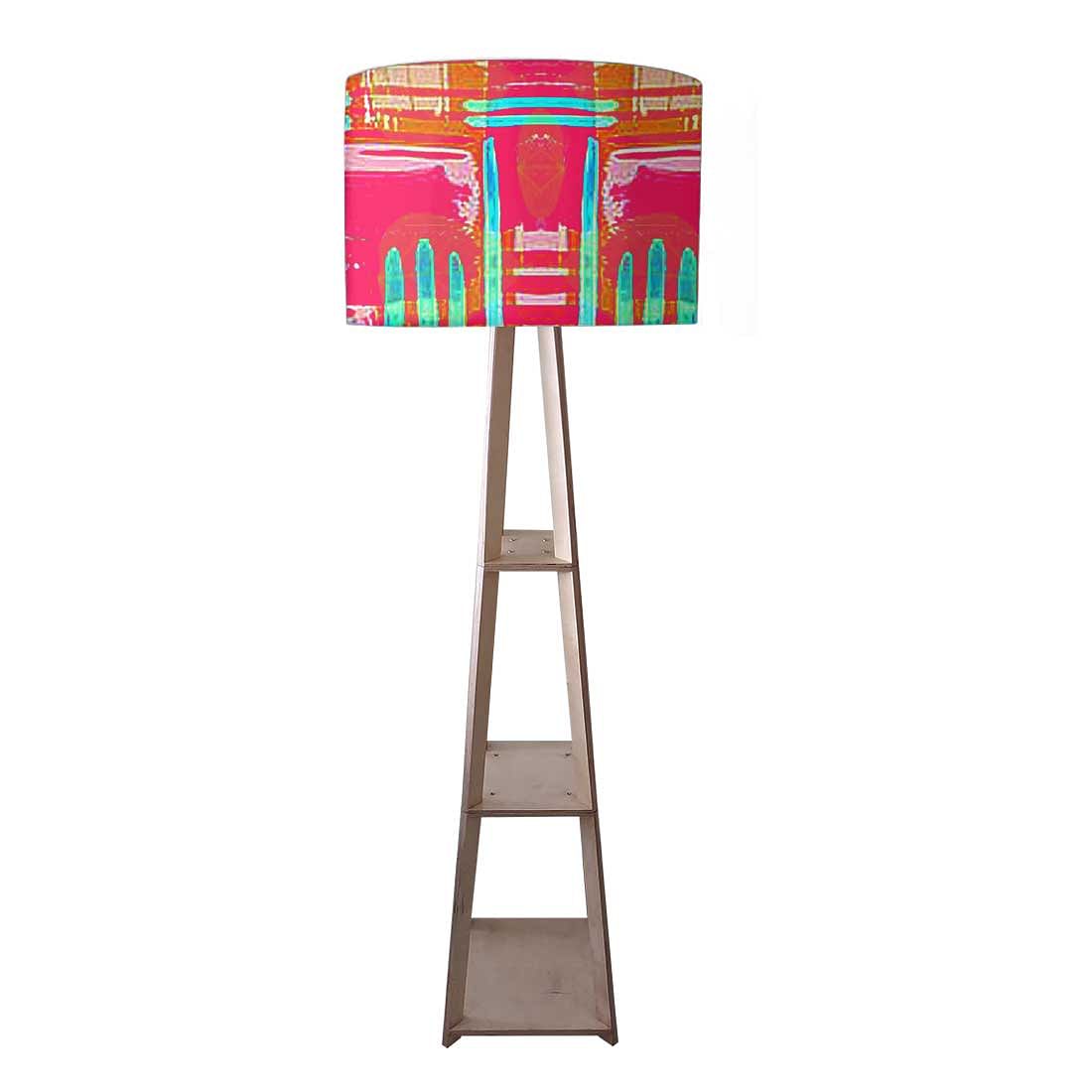 Standing Wooden Tripod Light - Pink Abstract Nutcase