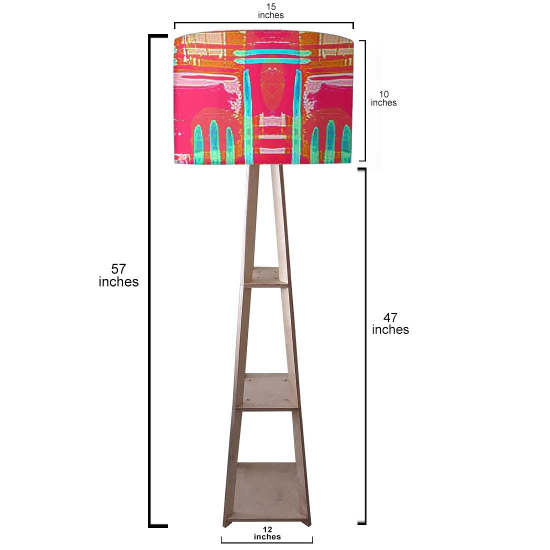 Standing Wooden Tripod Light - Pink Abstract Nutcase