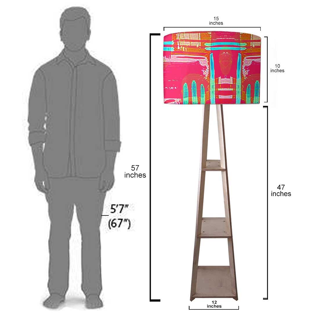 Standing Wooden Tripod Light  -   Orange Retro Pattern Nutcase