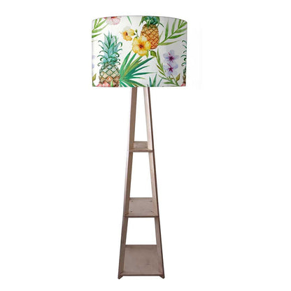 Bedroom Reading Lamp Floor Wooden with Shelf  - Fruits Floral Nutcase