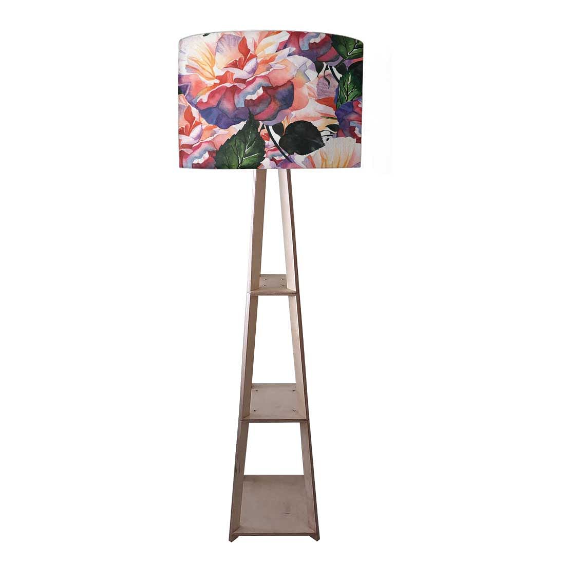 Wooden Floor Lamps Decor for Bedroom -  Flowers Nutcase